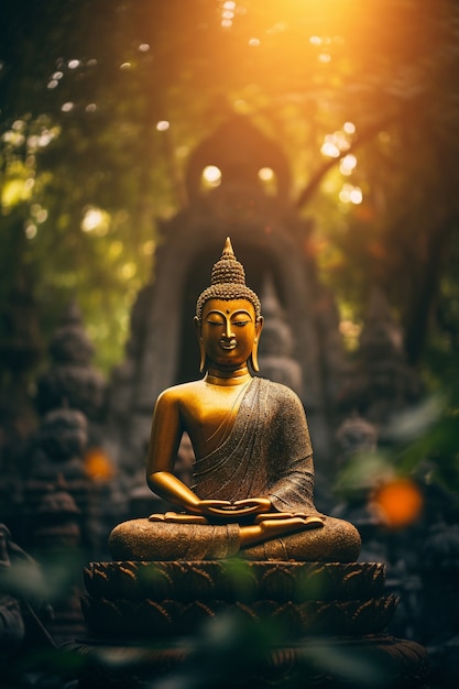 Foto gratuita statua di buddha per la mediazione e il rilassamento