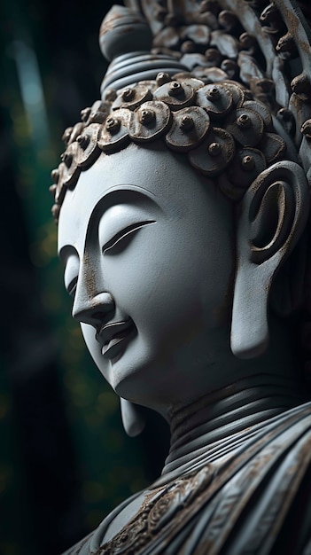 Foto gratuita statua di buddha in natura