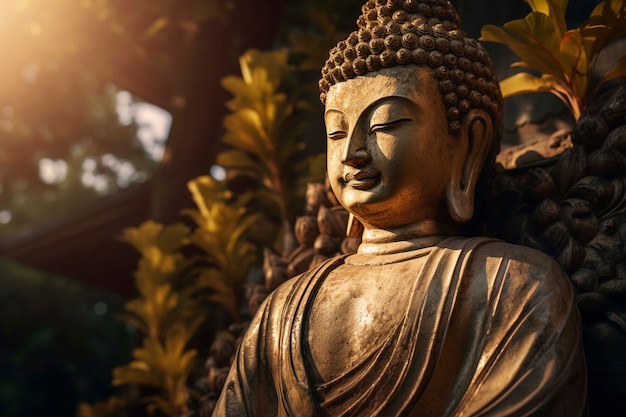 Foto gratuita statua di buddha in natura