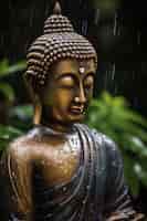 Foto gratuita statua di buddha in natura