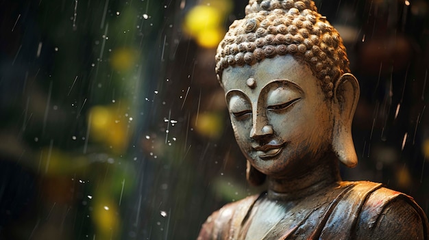 Foto gratuita statua di buddha in natura