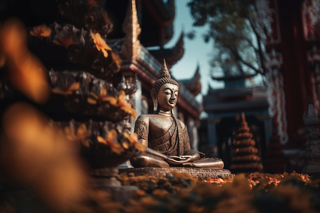 Foto gratuita statua di buddha per la spiritualità e lo zen