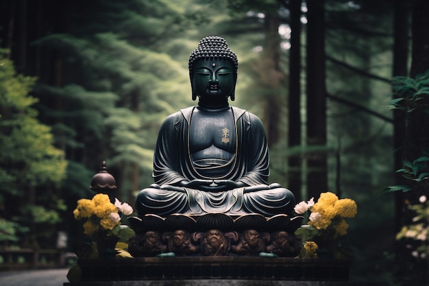 Foto gratuita statua di buddha per la spiritualità e lo zen