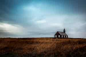 Free photo budir church - búðakirkja, iceland