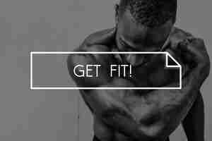 Бесплатное фото Создайте свою собственную силу тела фитнес-упражнения get fit