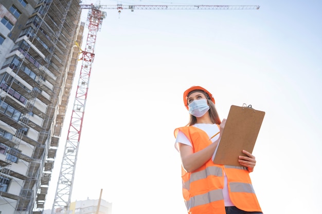 Free photo building and construction worker on the site