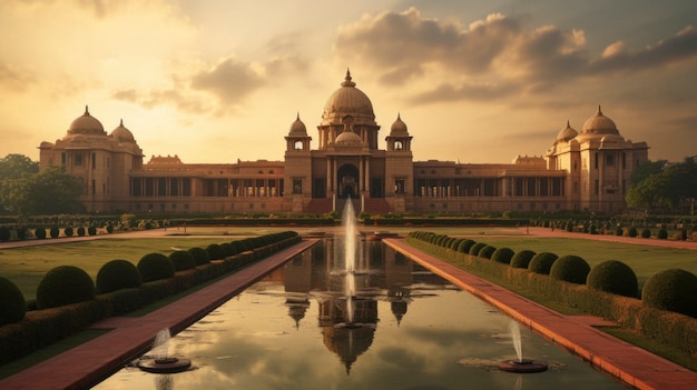 Building decorated indian republic day