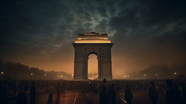 Foto gratuita edificio decorato il giorno della repubblica indiana