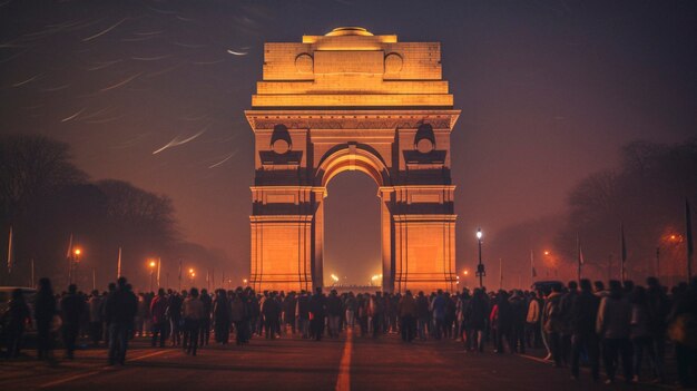 Building decorated indian republic day