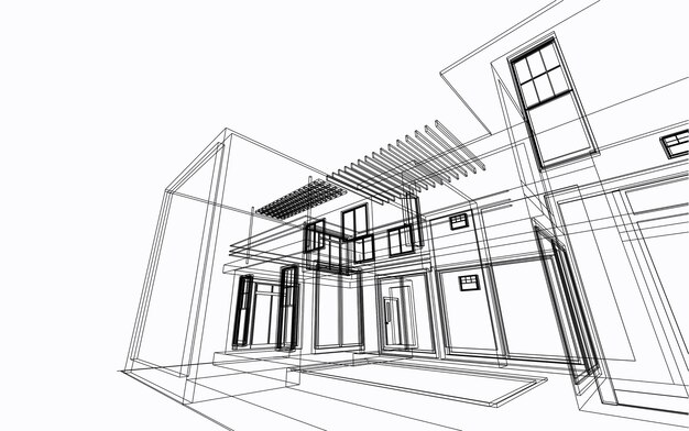 美しい大都市の近代建築 フリーハンドの線画イラスト 3 Dイラスト プレミアム写真 美しい大都市の近代建築 フリーハンドの線画イラスト 3 Dイラスト プレミアム写真