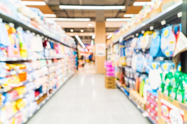 building supermarket shelves business blur