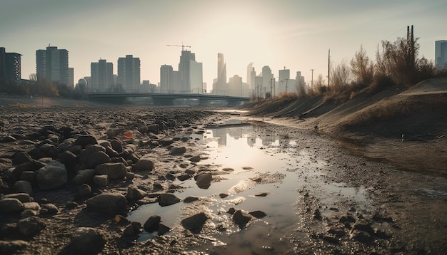 Free photo built structures in the financial district grow tall generated by ai