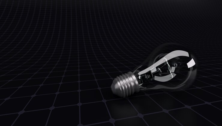 Free Photo bulb with a black background