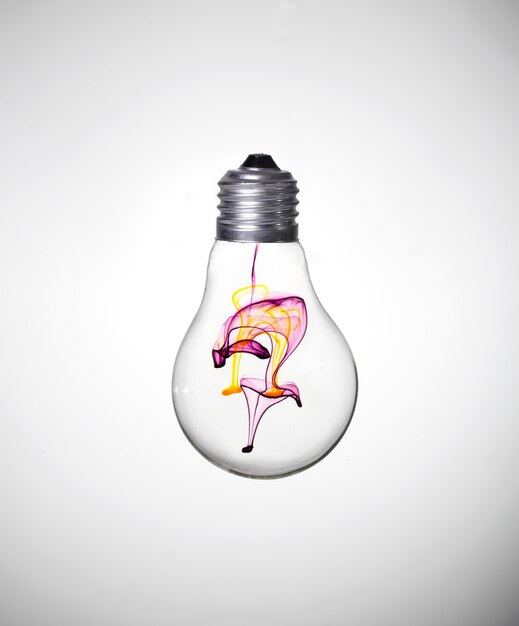 Bulb with color floating inside