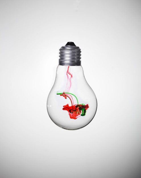 Free photo bulb with paint inside
