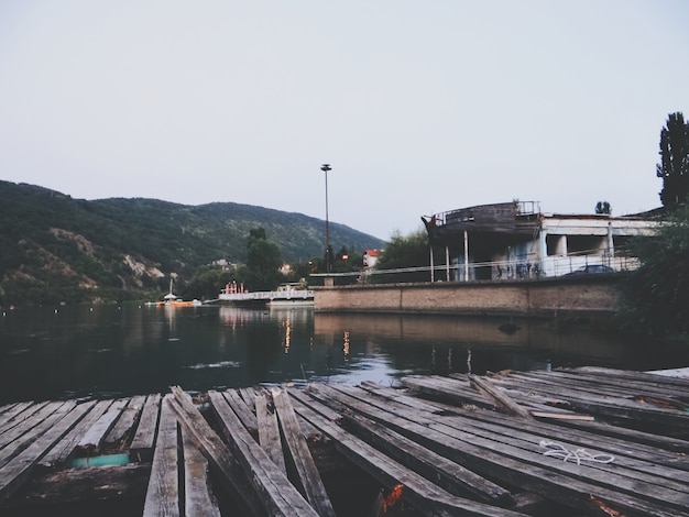 Free photo bulgarian lake wooden pier