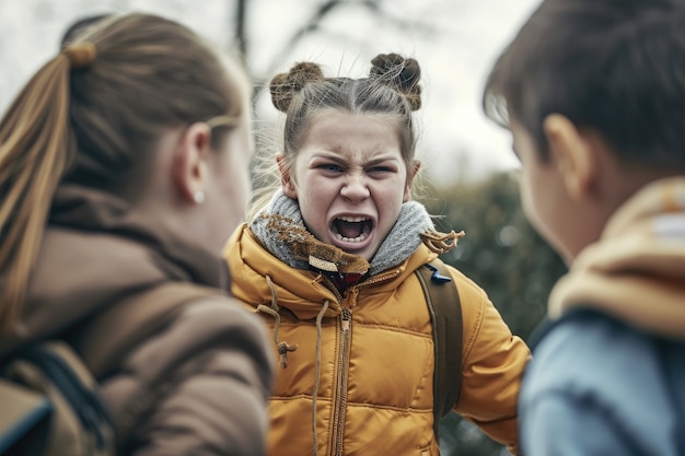 Free photo bullying happening at school to children