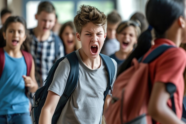 Free photo bullying happening at school to children