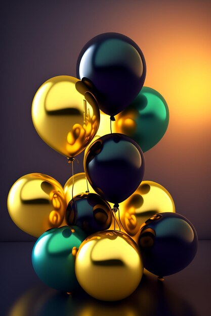 A bunch of balloons are in a spiral shape.