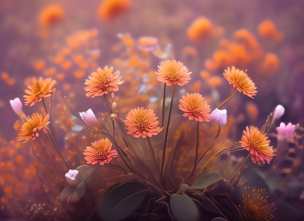 Free photo a bunch of flowers that are orange and white