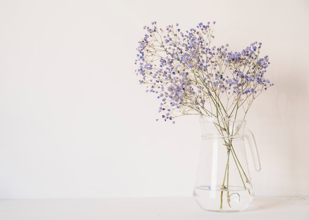 Bunch of gentle flowers in vase