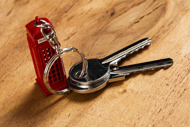 Bunch of keys on the table