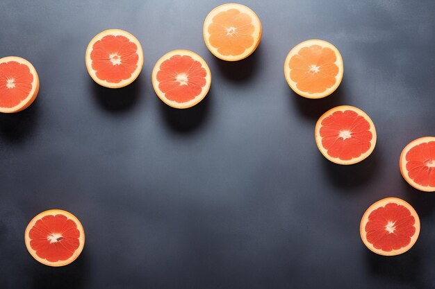 A bunch of oranges on a black background