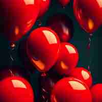 Free photo a bunch of red balloons with the word love on them