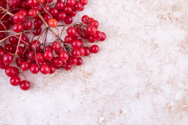 Bunch of redcurrants on marble surface