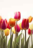 Free photo a bunch of tulips with yellow pink and orange colors