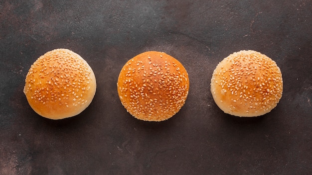 Buns of bread with sesame seeds