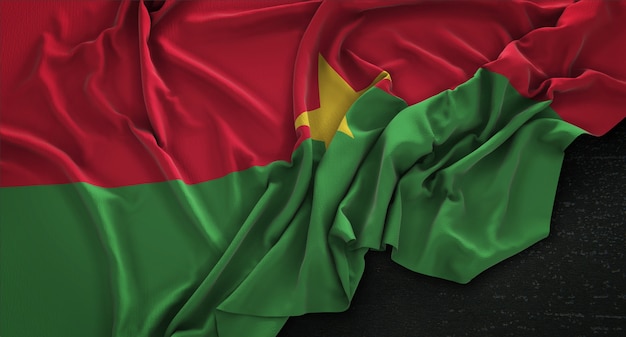 Free photo burkina faso flag wrinkled on dark background 3d render