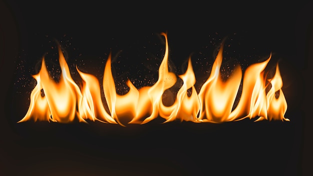 Burning flame desktop wallpaper, realistic fire image