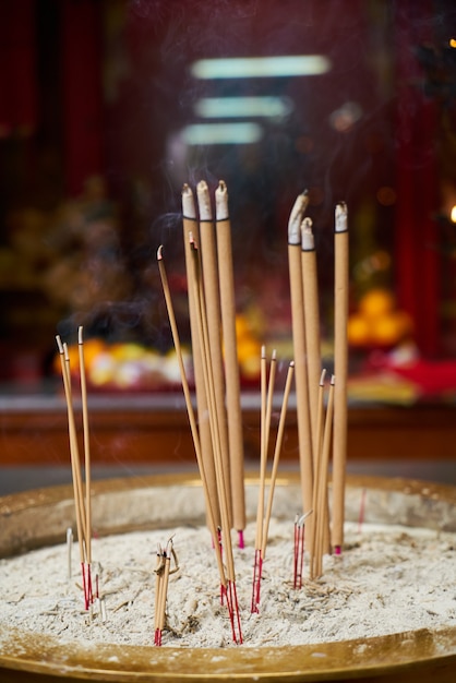 Free photo burning incense sticks