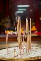 Free photo burning incense sticks