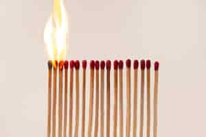 Free photo burning matches assortment still life