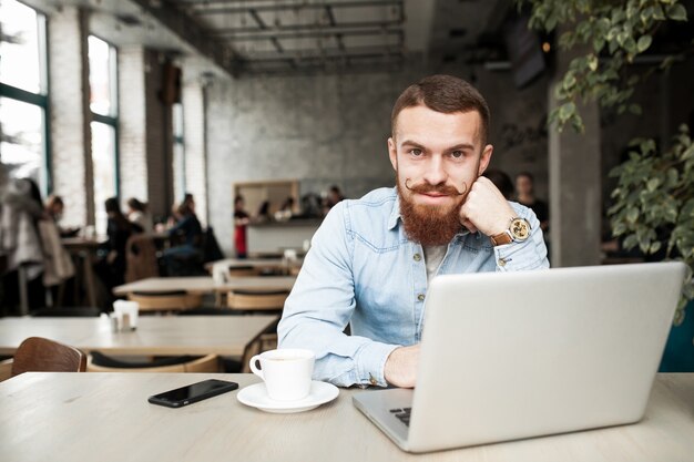 business adult online studying man