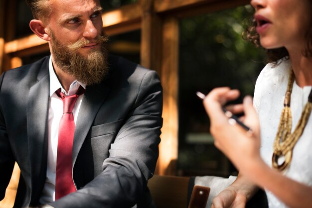 Business agreement deal at coffee shop