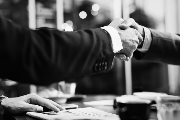 Business agreement through a handshake