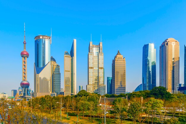 business background pudong reflection chinese shanghai