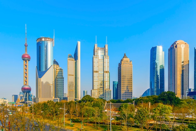 business background pudong reflection chinese shanghai