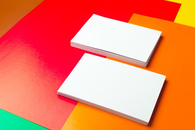 Business card blank over colorful abstract background