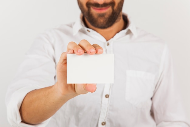 Business card and blurred background