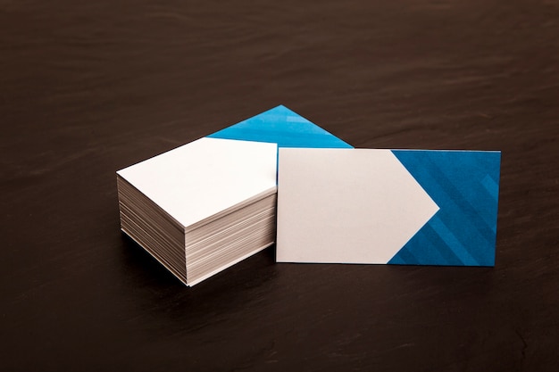 Business card stack mockup