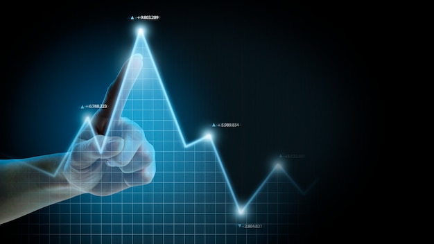 Business concept with graphic holography
