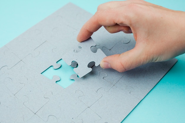 Business concept with jigsaw puzzle