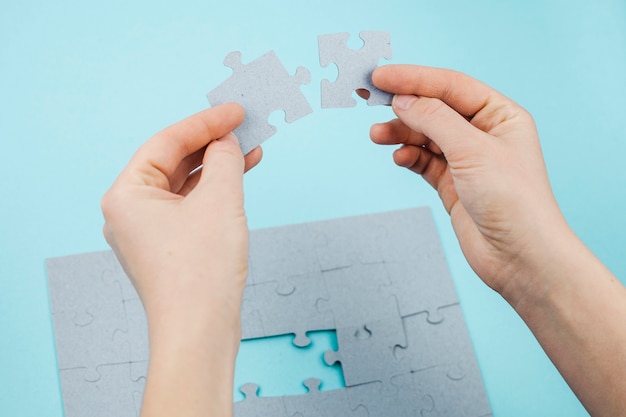 Business concept with jigsaw puzzle