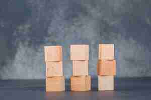 Free photo business concept with nine wooden blocks.