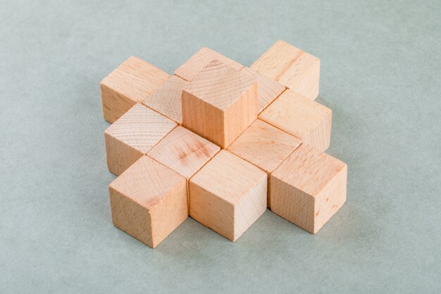 Business concept with wooden blocks