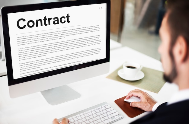 Foto gratuita termini del contratto aziendale accordo legale concept